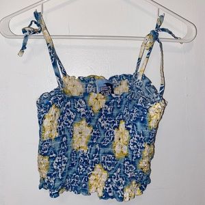 ruffled tank top floral